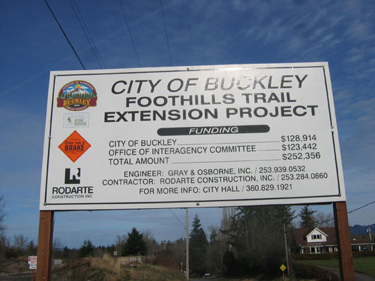 City Buckley WA Taking Sign