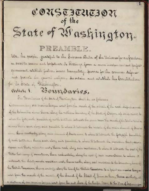 State of Washingotn 1878 Constitution