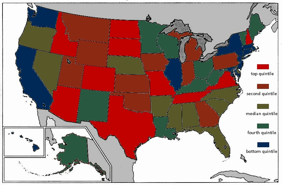 States Relative Freedom Map